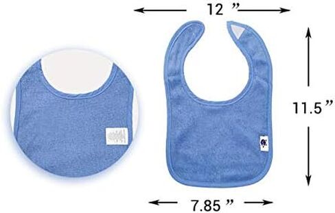 SPINFOX Waterproof Baby Bibs Unisex Infant Drool Feeding Teething | Cotton Terry Solid Blank bibs 0-6-12 Months, Neutral Newborn Bibs for Baby Boy and Girl, Bib with Waterproof Inner Lining in Kuwait