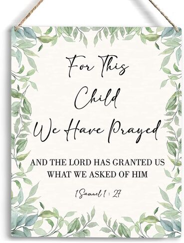 Nursery Decor for Girls Boys Baby Girl Room Decor for Nursery Christian Nursery Wall Art For This Child We Have Prayed Wooden Hanging Sign Bible Verse Wall Art Sign for Kids Home 8 x 10 Inches in Kuwait