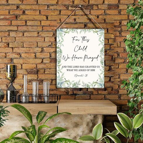 Nursery Decor for Girls Boys Baby Girl Room Decor for Nursery Christian Nursery Wall Art For This Child We Have Prayed Wooden Hanging Sign Bible Verse Wall Art Sign for Kids Home 8 x 10 Inches in Kuwait
