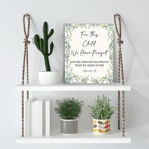 Nursery Decor for Girls Boys Baby Girl Room Decor for Nursery Christian Nursery Wall Art For This Child We Have Prayed Wooden Hanging Sign Bible Verse Wall Art Sign for Kids Home 8 x 10 Inches in Kuwait