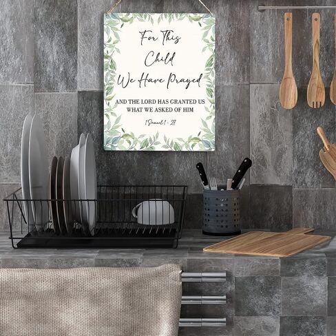 Nursery Decor for Girls Boys Baby Girl Room Decor for Nursery Christian Nursery Wall Art For This Child We Have Prayed Wooden Hanging Sign Bible Verse Wall Art Sign for Kids Home 8 x 10 Inches in Kuwait