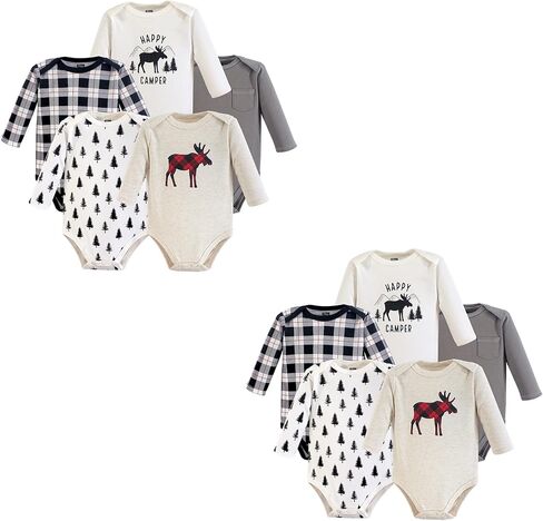 Hudson Baby Unisex Baby Cotton Long-Sleeve Bodysuits Moose 10-Piece, 0-3 Months in Saudi Arabia