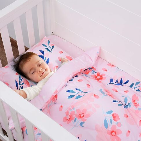 JISEN 3 Piece Crib Bedding Set Soft Baby Crib Bedding Set Construction Trucks Crib Comforter Set - Comforter Sheet Pillowcase Nursery Bedding Sets for Baby Girls or Boys in Saudi Arabia