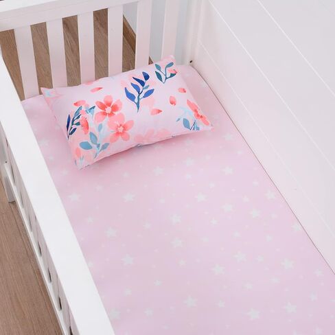 JISEN 3 Piece Crib Bedding Set Soft Baby Crib Bedding Set Construction Trucks Crib Comforter Set - Comforter Sheet Pillowcase Nursery Bedding Sets for Baby Girls or Boys in Saudi Arabia