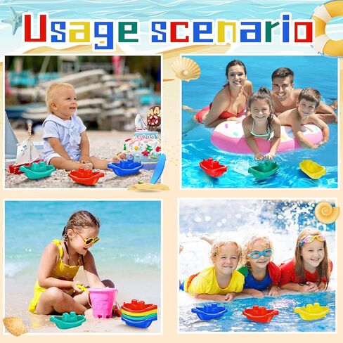 60 Pieces Little Boat Bath Boats Toy Bathtub Toys Stackable Boat Bath Toys Floating Plastic Pool and Bathtub Toys for Baby and Toddler Summer Water Toys, 4 Colors in Saudi Arabia