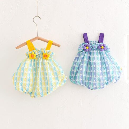AUYEAR Toddler 3D flower stripe strap Bodysuits Newborn to Infant in Kuwait