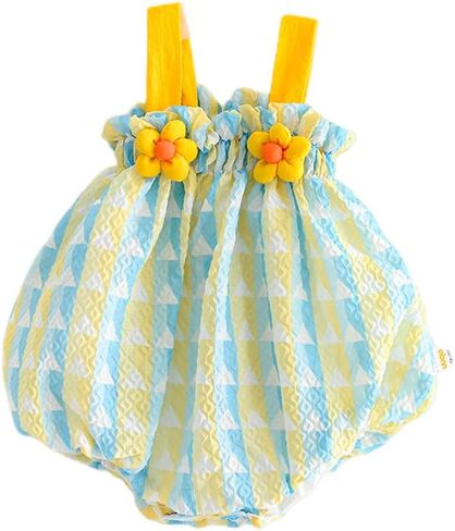 AUYEAR Toddler 3D flower stripe strap Bodysuits Newborn to Infant in Kuwait