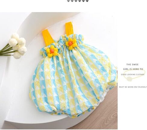 AUYEAR Toddler 3D flower stripe strap Bodysuits Newborn to Infant in Kuwait