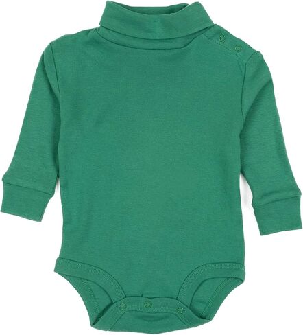 Leveret Long Sleeve Baby Boys Girls Bodysuit Turtleneck 100% Cotton (Size 6 Months-2 Toddler) (2 Years, Green) in Saudi Arabia