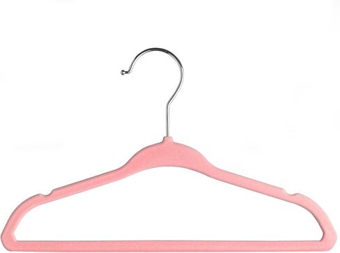 Velvet Baby Hangers with 10x Clips and 8X Dividers (30 Pack) | 11" Ultra-Slim Baby Clothes Hangers | Non-Slip Felt | Space-Saving Nursery & Infant Closet Organizer | Pink in Saudi Arabia
