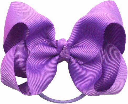 4 Inch Baby Girl Toddlers Hair Bows Elastic Hair Tie Accessories Bow Ponytail Holder Rubber Hair Bands for Girls Kids Teens - Set of 2 (Yellow) in Saudi Arabia