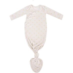 Copper Pearl Baby Gown - Knotted Newborn Sleepers for Baby Boy and Girl, Soft Stretchy Long Sleeve Infant Gowns with Bottom Tie and Hand Mittens, Perfect Hospital Coming Home Outfit (Hayden)