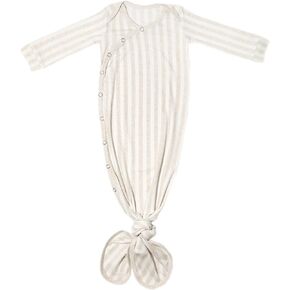 Copper Pearl Baby Gown - Knotted Newborn Sleepers for Baby Boy and Girl, Soft Stretchy Long Sleeve Infant Gowns with Bottom Tie and Hand Mittens, Perfect Hospital Coming Home Outfit (Lucky)