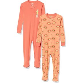 Amazon Essentials Disney l Marvel l Star Wars Unisex Toddlers and Babies' Snug-Fit Cotton Footed Pajamas, Multipacks in Saudi Arabia