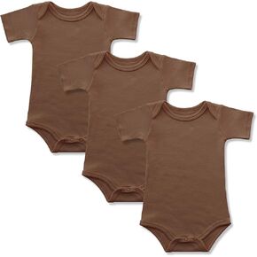Baby Onsies 100% Cotton Short Sleeve Baby Bodysuits Solid Color Infant Bodysuits for Newborn Baby 3-Pack in Saudi Arabia
