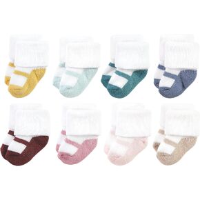 Hudson Baby Unisex Baby Cotton Rich Newborn and Terry Socks, Soft Earth Tone Shoes, 6-12 Months in Saudi Arabia
