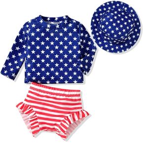 HINTINA Newborn Baby Girl Long Sleeve Swimsuit Bathing Suit with Hat in Saudi Arabia