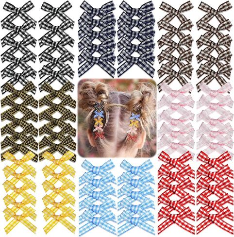 Knana 80Pcs Girls Toddlers Hair Bows - Plaid Pattern Bow Embellishments Toddler Bows for Girls Hair, Toddler Bows Clips Hair Barrettes Accessories for Baby Girls Toddlers Kids in Saudi Arabia