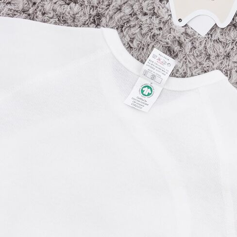 organicboom 100% Organic Cotton Baby Side Snap Kimono Onesie Bodysuit With Mitten Cuffs in Kuwait