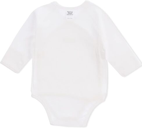 organicboom 100% Organic Cotton Baby Side Snap Kimono Onesie Bodysuit With Mitten Cuffs in Kuwait