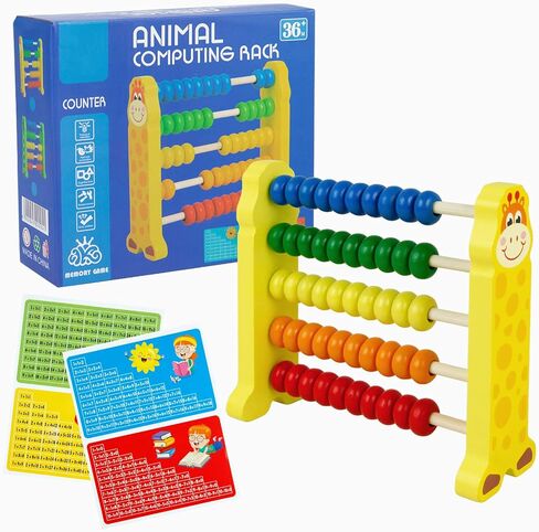 Sealive Wooden Abacus for Kids Math - 50 Beads Counting Toy, Color Counters | for Kids 3-5, Counting Toys for Preschool Learning & Development, Develops Coordination, Motor Skills in Saudi Arabia