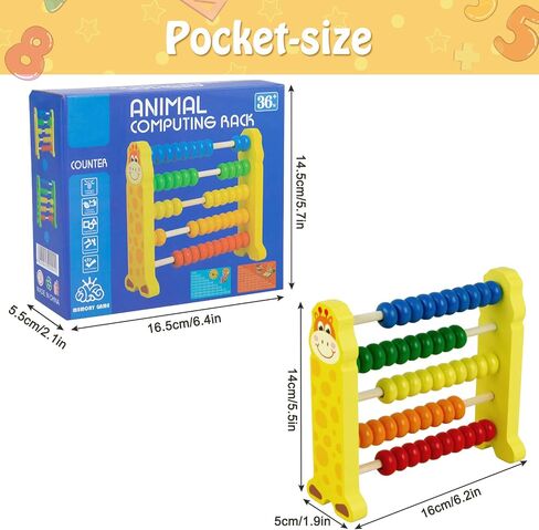 Sealive Wooden Abacus for Kids Math - 50 Beads Counting Toy, Color Counters | for Kids 3-5, Counting Toys for Preschool Learning & Development, Develops Coordination, Motor Skills in Saudi Arabia
