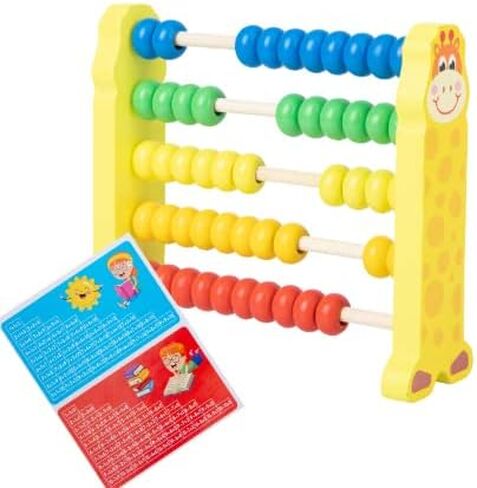 Sealive Wooden Abacus for Kids Math - 50 Beads Counting Toy, Color Counters | for Kids 3-5, Counting Toys for Preschool Learning & Development, Develops Coordination, Motor Skills in Saudi Arabia