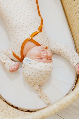 Copper Pearl Baby Gown - Knotted Newborn Sleepers for Baby Boy and Girl, Soft Stretchy Long Sleeve Infant Gowns with Bottom Tie and Hand Mittens, Perfect Hospital Coming Home Outfit (Hayden) in Kuwait