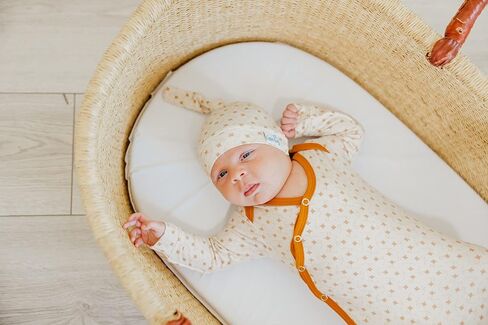 Copper Pearl Baby Gown - Knotted Newborn Sleepers for Baby Boy and Girl, Soft Stretchy Long Sleeve Infant Gowns with Bottom Tie and Hand Mittens, Perfect Hospital Coming Home Outfit (Hayden) in Kuwait