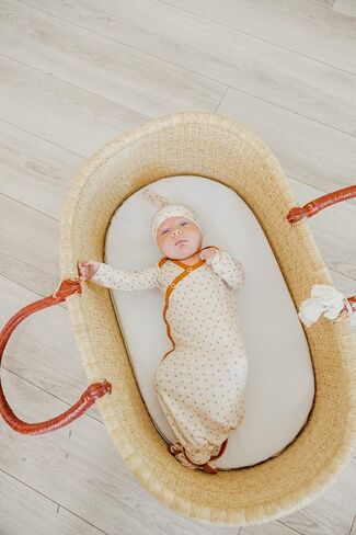 Copper Pearl Baby Gown - Knotted Newborn Sleepers for Baby Boy and Girl, Soft Stretchy Long Sleeve Infant Gowns with Bottom Tie and Hand Mittens, Perfect Hospital Coming Home Outfit (Hayden) in Kuwait