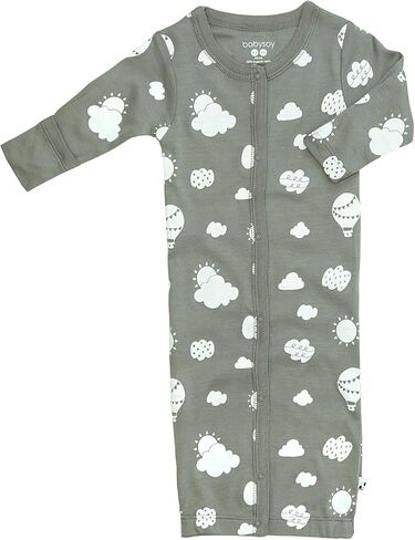 Unisex Baby Long Sleeve Gown Sleep Sack, Ultra Soft Nightgown, Newborn Reversible Mittens in Saudi Arabia