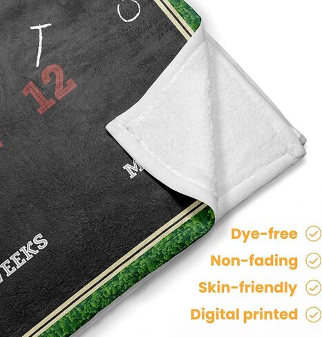 Pavo Premium Football Milestone Blanket for Baby Boys - Includes 3 Exclusive Frames - Personalized Monthly Baby Milestone Blanket for Newborn Ultra-Soft and Cozy 60"x40" Keepsake in Kuwait
