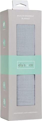 Ely's & Co. بطانية قماط من قطن الموسلين عبوة واحدة للأطفال الأولاد والبنات - بطانيات قماط كبيرة جدًا من قطن الموسلين بنسبة 100% (47 بوصة × 47 بوصة) باللون الأبيض الحمامي in Kuwait