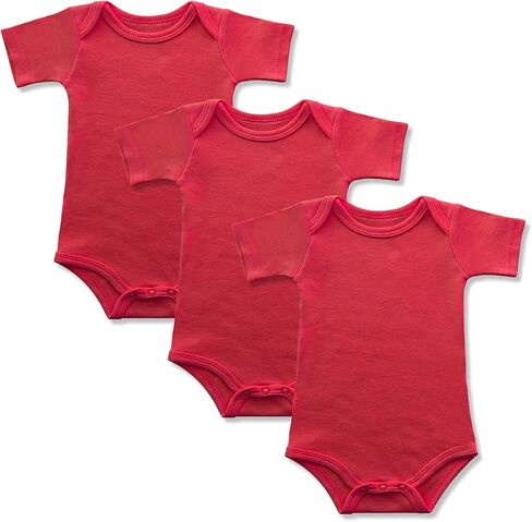 Baby Onsies 100% Cotton Short Sleeve Baby Bodysuits Solid Color Infant Bodysuits for Newborn Baby 3-Pack in Saudi Arabia