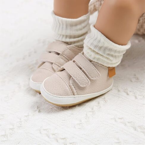 Unisex Baby Boys Girls High-Top Ankle Sneakers Soft Rubber Sole Infant Crib Shoes Toddler First Walkers in Kuwait