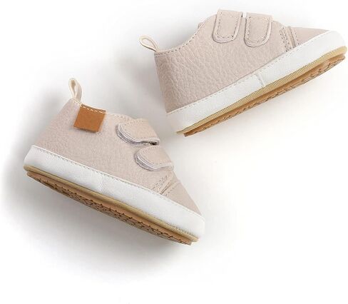 Unisex Baby Boys Girls High-Top Ankle Sneakers Soft Rubber Sole Infant Crib Shoes Toddler First Walkers in Kuwait