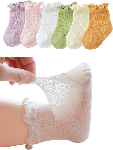 Baby Girl Ruffle Socks Cotton Frilly for Princess Dress Toddler in Kuwait