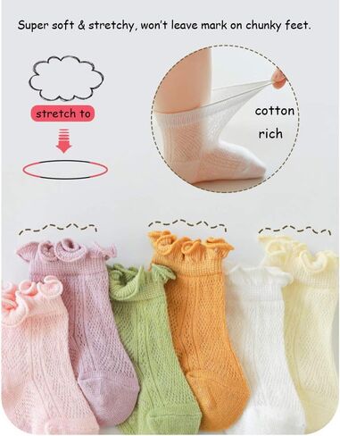 Baby Girl Ruffle Socks Cotton Frilly for Princess Dress Toddler in Kuwait