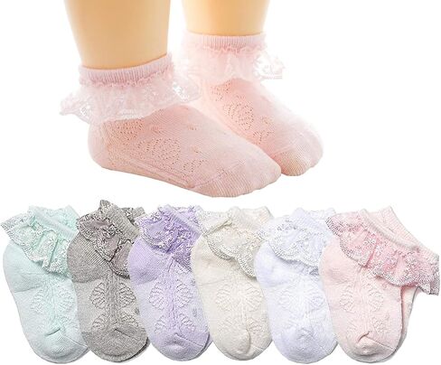 Baby Girl Ruffle Socks Cotton Frilly for Princess Dress Toddler in Kuwait