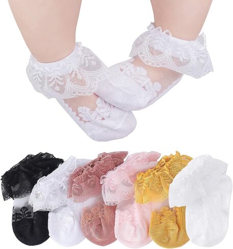 Baby Girl Ruffle Socks Cotton Frilly for Princess Dress Toddler in Kuwait