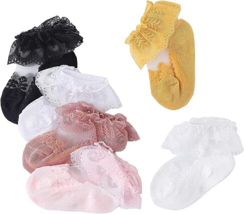 Baby Girl Ruffle Socks Cotton Frilly for Princess Dress Toddler in Kuwait