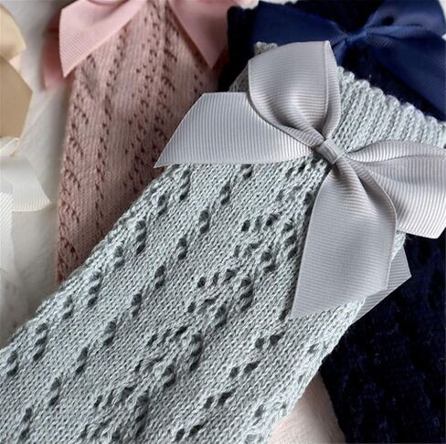 Baby Girl Knee-High Socks Toddlers Bow Stockings Newborn Infant Princess Frilly Socks in Kuwait