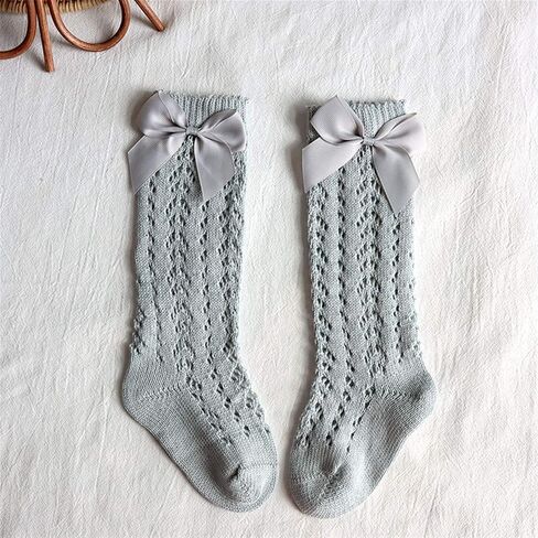 Baby Girl Knee-High Socks Toddlers Bow Stockings Newborn Infant Princess Frilly Socks in Kuwait