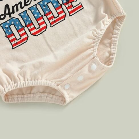 MoZiKQin Baby Boy Girl 4th of July Outfit Newborn Oversized USA Romper American Flag Onesie Independence Day Outfit in Kuwait
