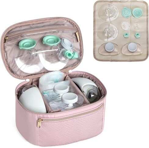 Fasrom Wearable Breast Pump Bag, Portable Pump Carrying Case for Moms | Compatible with Momcozy, Eufy & Elvie Pumps, Work Travel Bag with Drying Mat, Holds Pump Parts & Accessories, Black, Bag Only in Saudi Arabia