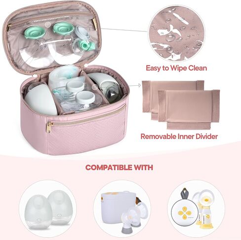 Fasrom Wearable Breast Pump Bag, Portable Pump Carrying Case for Moms | Compatible with Momcozy, Eufy & Elvie Pumps, Work Travel Bag with Drying Mat, Holds Pump Parts & Accessories, Black, Bag Only in Saudi Arabia