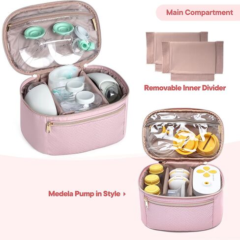 Fasrom Wearable Breast Pump Bag, Portable Pump Carrying Case for Moms | Compatible with Momcozy, Eufy & Elvie Pumps, Work Travel Bag with Drying Mat, Holds Pump Parts & Accessories, Black, Bag Only in Saudi Arabia