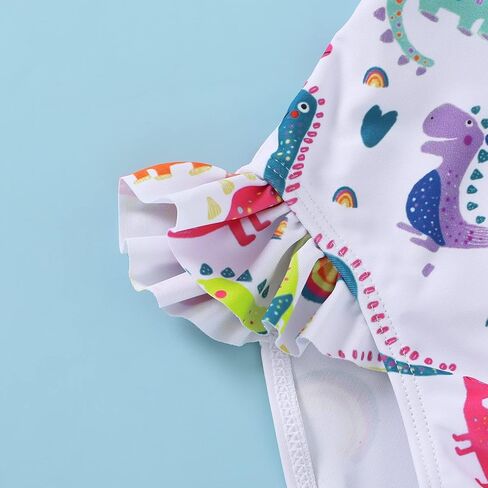 YOUNGER TREE Toddler Baby Girls Swimsuit Infant One Piece Bathing Suits Cute Dinosaur Beach Wear Sunsuit Ruffle Swimwear in Kuwait