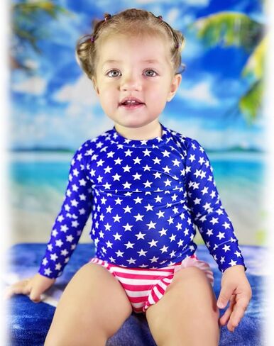 HINTINA Newborn Baby Girl Long Sleeve Swimsuit Bathing Suit with Hat in Saudi Arabia
