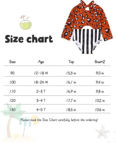 Oklady Toddler Girl Swimsuit One Piece Color Block Leopard Monokini Baby Girls Bathing Suit in Kuwait